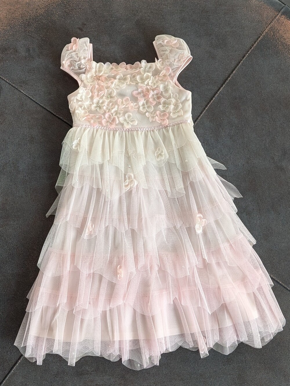 BISCOTTI pink frothy tulle party dress 6